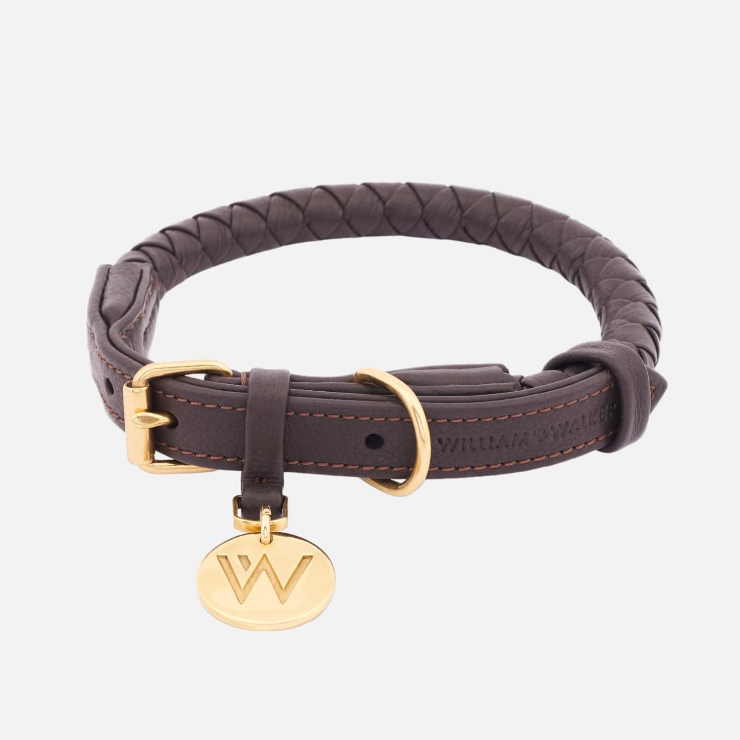 William Walker Leder Hundehalsband Twisted Earth (Braun)